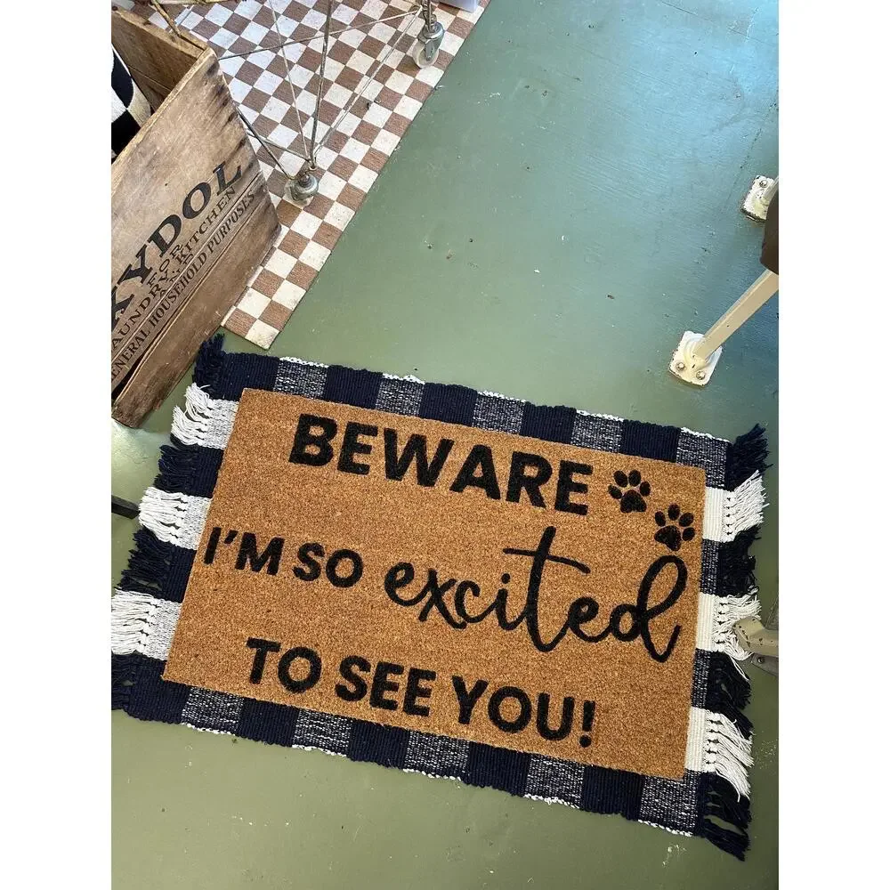 Beware of Dog Doormat | Custom Doormat | Coir 18X30 Rug
